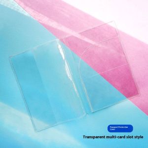 Lebi hộ chiếu vượt qua bảo vệ Bìa dày nhiều ngăn đựng thẻ trong suốt mờ không thấm nước và khó mặc Du Học PVC hộ chiếu Bìa