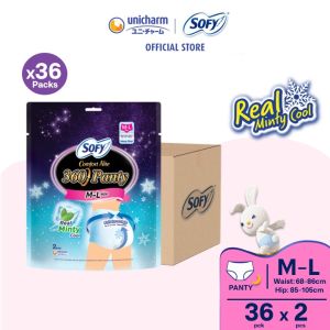 SOFY Comfort Nite 360 Panty Cool Overnight Panty M-L 2pcs (36 Packs)
