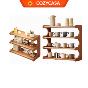Multi-Layer Desktop Storage Rack Wooden Bookshelf Organizer