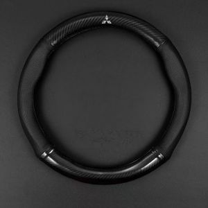 38cm Genuine Leather Carbon fiber Steering Wheel Cover for Mitsubishi Montero Adventure Pajero Mirage Lancer ASX Xpander Strada