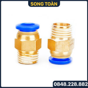 PC Ren Ngoài Nối Nhanh Đầu Nối Nhanh Ren Ngoài Cắm Ống PU