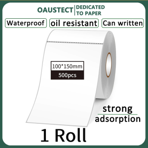 OAUSTECT WAYBILL STICKER 500 PCS/STACK 100mmx150mm A6 SIZE FOR THERMAL PRINTER BLUE BACK-Blue Backgr
