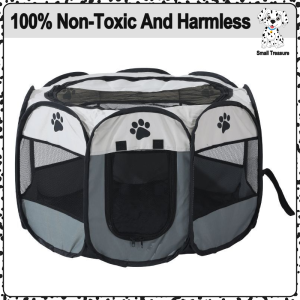 [🇵🇭 Stock&COD]Octagonal Pet Fence Puppy Kennel Easy Operation Oxford Cloth Grip Portable Folding Outdoor Travel Pet tent Dog House Cage Dog Cat Pets Supplies Pet House Cat House Cat Delivery Room73*73*43cm