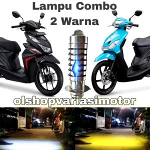 Lampu Depan Led Combo 2 Warna H6 Putih Kuning Motor Beat Vario Mio Supra X 125 FI dll