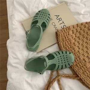 Free Shipping Trendy New Summer Sandals For Students Perfect For Outdoor Wear Featuring A Retro Woven Design And A Hollowed-Out Flat Sole