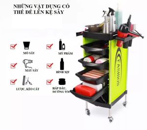 Xe Đẩy Làm Tóc 5 Tầng Xe Đẩy Salon 5 Hộc Để Đồ Nhựa Cao Cấp Dễ Lau Chùi Có Bánh Xe Đi Chuyển Được Hàng Nhập Khẩu Cao Cấp