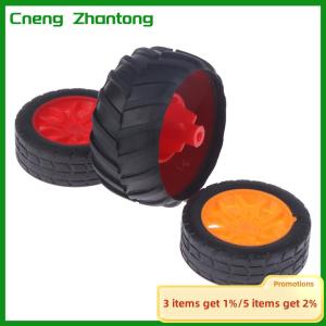 Cneng 10PCS PC Toy Wheel Rubber Rim Tyres DIY Mini Technology 4WD Colorful Tires Hole