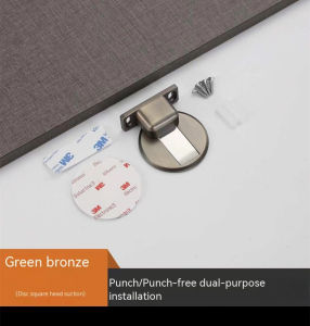 Elegant Yellow Bronze Zinc Alloy Door Stopper with Punch-Free Installation for Bedroom and Bathroom