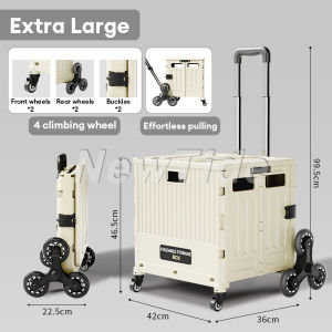 52L Foldable Shopping Cart Trolley 8 Wheels Utility Grocery Trolley Home Storage Cart Outdoor Camping Picnic Portable Small Cart Luggage travel trolley