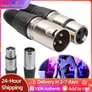【Outlet】 20pcs 3 Pin Microphone Audio Cable Plug Socket Panel Mount Chassis 10 Male 10 Female Cannon XLR Connector Zinc Alloy MIC Jack Plug for Power Amplifier