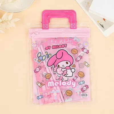 【Gift】Kuromi 6 In 1 Gift Set Cartoon School Set Cute Pencil Set Ruler Eraser Kids Gift School Supplies