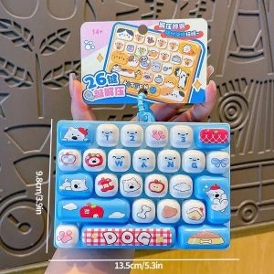 26 Grid Keyboard Keycap Clicker Anti-stress Key Cap Keychain Bag Pendant Cartoon Fidget Keyboard Keychain Charms Gift 키캡