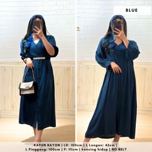 4133 adelina puffy button maxi dress polos casual dress busui friendly