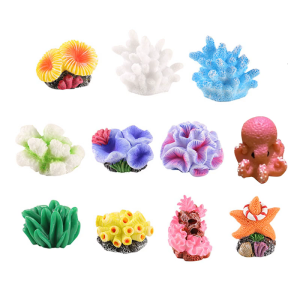 11Pieces Decorative Resins Coral Seaweed Figures Miniatures Ornaments for Aquariums and Fish Tanks Accessories Gift