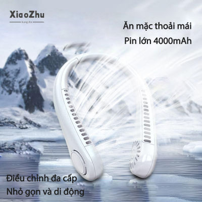 XiaoZhubangchu ready to delivery! Fan small neck strap no leaf fan USB charge fan mini handheld wind large