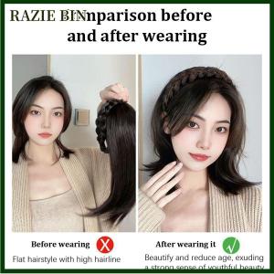 RAZIE BIN Wig For Woman Short Hair Headband With Hair Wig Fish Bone With Wig Integrated Hair Patch Hair Accessories