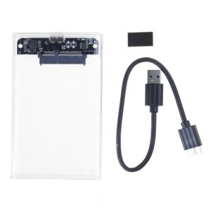 USB3.0 Transparent Hard Drive Enclosure Box Support 5Gbps Easy Data Access for 2.5inch Disks Widely Used