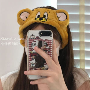 ZEEMIN Halloween Christmas Miniso Kawaii Hair Band Tom and Jerry Anime Cartoon Cute Face Washing Hair Band Cat Mouse Mask Makeup Elastic Hair Band Girlgift