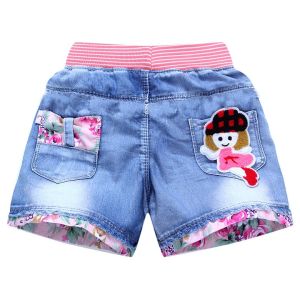 【C074】Summer Short Pants Girl Fashion Jean (cutting small) Hot Pants Denim Shorts Kid Fashion Casual Wear Girls Cute Flower design 女童牛仔短裤