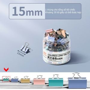 Kẹp bướm màu 15mm 19mm 25mm 32mm 41mm 51mm kẹp giấy Binder Clips -AENEA
