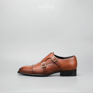 Giày Tây Da 2 Khóa BIG SIZE ( 36 - 46 ) Grace Saigon 165 Double MonkStrap Màu Nâu