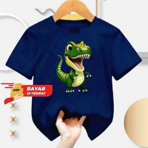 Kaos atasan bergambar Dino anak Cewek/Cowok usia 1-12 tahun lengan pendek