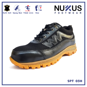Nukus Sepatu Safety Pendek Pria Casual Ujung Besi Kulit  - SPT 03H