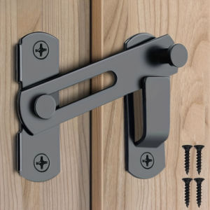 180 Degree Flip Commercial Grade Stainless Steel Sliding Barn Door Lock | Durable for Pet Garage Bathroom Window Outdoor - Home Security & Safety Enhancer Fits Various Door Types Uncharged