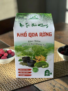 Hộp 40 gói trà túi lọc khổ qua rừng Bảo Khang trà khổ qua rừng mát gan mướp đắng rừng + lá ổi + dây thìa canh + giảo cổ lam + cỏ ngọt