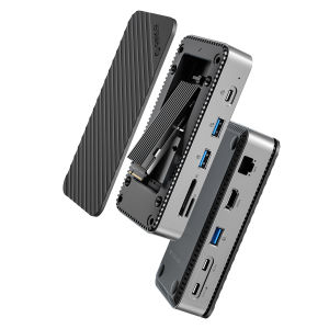 ORICO M.2 SSD NVMe/SATA bao vây loại C HUB trạm nối với 256GB SSD 4K 60Hz hdmi-com 100W PD SD/TF cho phụ kiện máy tính Ổ đĩa cứng gắn ngoài