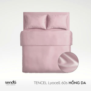 Bộ chăn ga gối 4 món Lụa Tencel Sen Đá Home Bedding cao cấp trơn màu Set drap giường nệm 1m6 1m8 Lyocell Satin 60S