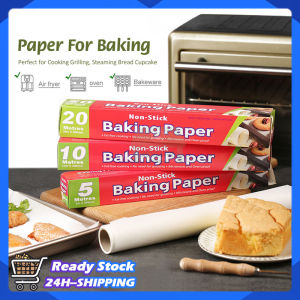 5/10/20M Baking Paper Non Stick Silicone Oil Paper Bakery BBQ Paper Oven Baking Sheets White Rectangular Double Sided Food Grade Baking Paper Roll Silicone Cookie Sheet Silicone Bowl - Lazada