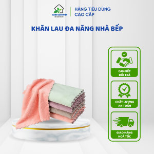 Khăn Lau Đa Năng Nhà Bếp Cao Cấp Vải Mềm Mịn Thoải Mái 2 Mặt Thấm Hút Nước Siêu Tốt Nhẹ Gọn