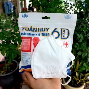 Combo 5 túi 50 cái Khẩu trang 6D Tuấn Huy TH99 khẩu trang N99 công nghệ nano 5 lớp lọc kháng khuẩn 99% dây đeo co dãn nhiều màu cotienshop87