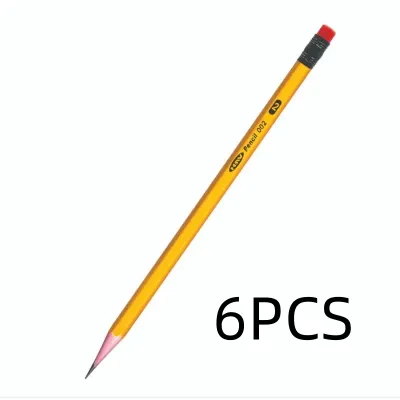 DLMA Original 3/6/12pcs HBW pencil #002 yellow pencil W/eraser lapis buy 12pcs free 1pcs Pencil sharpener