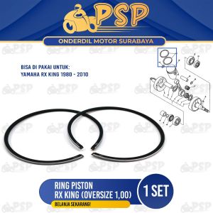 Ring Piston RX King (Oversize 1.00) - Ring Cincin Seher Seker Diameter 100 Yamaha RX K RX King New