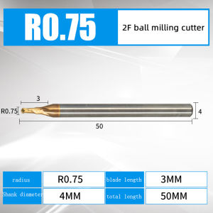 Carbide Milling Cutter 2Flute End Mill Cutter HRC60 Solid Carbide Ball Nose End Mill R8 Face Milling Cutter CNC Cutting Tools