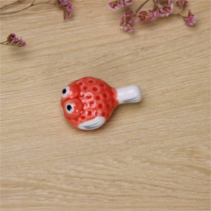 6 cái gốm thời trang đũa đứng muỗng nĩa nằm pufferfish hình dạng đồ dùng phần còn lại vật liệu gốm cho bàn bếp