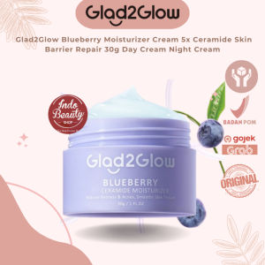Glad2Glow Blueberry Moisturizer Cream 5x Ceramide Skin Barrier Repair 30g Day Cream Night Cream