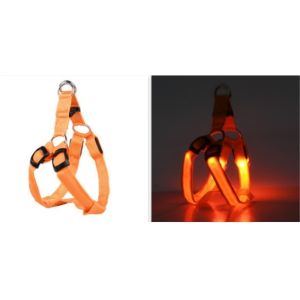 FIGHTINPC Có thể điều chỉnh Dây đai cho chó LED Thắp sáng Có thể sạc lại Áo vest phát sáng cho chó Thực tế Mềm mại Dây đeo ngực cho thú cưng phát sáng Đi dạo với chó vào ban đêm