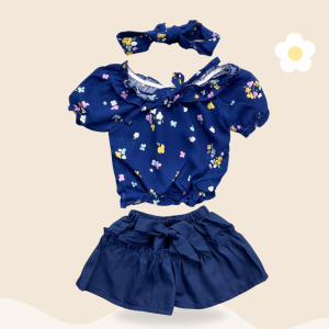 3-15 BLN SETELAN BAYI DAISY FREE HEADBAND BAJU BAYI PEREMPUAN Little Koda 3In1 SET (SNI)