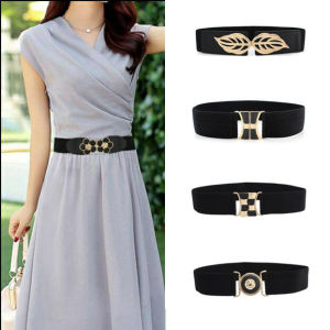65cm Female Fashion Black Wide Waist Elastic Stretch Belt for Women Cinch Waistband Dress Coat Clothing Accessories [Lady Sugar]