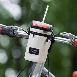 PENGA ปรับได้ปรับได้ กระเป๋าใส่ขวดน้ำสำหรับขี่จักรยาน จุได้มาก โพลีเอสเตอร์ กระเป๋าติดแฮนด์จักรยาน ที่วางขวดจักรยาน อุปกรณ์อเนกประสงค์ กระเป๋าจักรยานหุ้มฉนวน อุปกรณ์เสริมจักรยาน