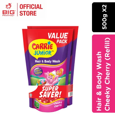 CARRIE JUNIOR HAIR & BODY WASH 500G 2S / 700G / 1000G ( CHEEKY CHERRY / GROOVY GRAPEBERRY / PH5.5 BABY BLUE / PH5.5 BABY PINK / YOGURT APPLE / DOUBLE MILK REFILL POUCH )