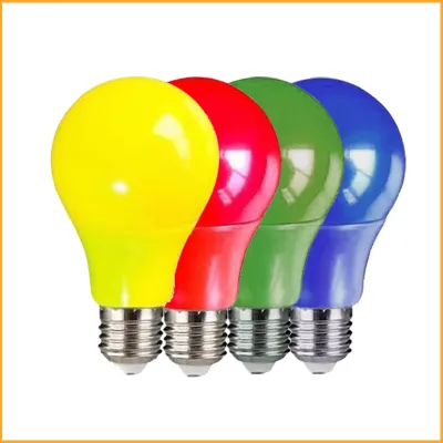 LED Color Light Bulb 9W E27 Red Light Bulb Festive Atmosphere Light Bulb Red Yellow Green Blue Energy-saving Light Bulb