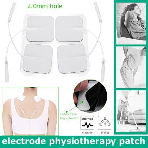 20pcs 4cm Reusable Extra No-woven Self Adhesive Electrode Pads Sticky Patches for Tens EMS Therapy Body Massager with 2mm Plug Cable