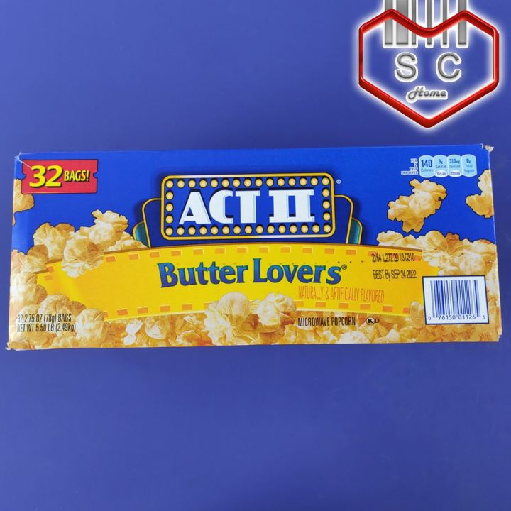 ACT II Butter Lovers Microwave Popcorn Expiration 32 Bags / per piece
