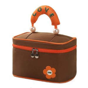 EXCES High Beauty Women Makeup Bag Square Large Capacity Travel Toiletry Bag Fashion Pearl Wash Bag Travel