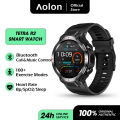 Aolon Smartwatch Tetra R2 49.5mm Exercise Duration/Heart Rate/Blood Pressure/Calories/Custom Wallpaper Men Sport Fitness 400mAh Battery Smart watch Bluetooth Call IP67 Waterproof jam tangan Pria. 