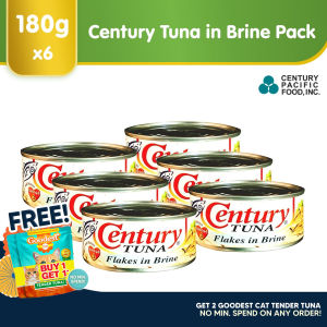 Century Tuna in Brine 180g (Pack of 6pcs) - Protein Omega 3 DHA No Preservatives